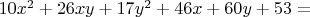 $10x^2+26xy+17y^2+46x+60y+53=$