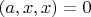 $(a, x, x) = 0$