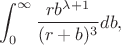 $$\int^\infty_0\frac{rb^{\lambda+1}}{(r+b)^3} db,$$