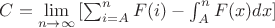 $C=\lim \limits_{n \to \infty} {[\sum_{i=A}^{n}{F(i)}-\int_{A}^{n}{F(x)dx}]}$