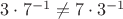 $3\cdot 7^{-1}\ne 7\cdot 3^{-1}$
