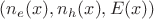 $(n_e(x),n_h(x),E(x))$