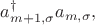 $a^{\dagger}_{m+1,\sigma} a_{m,\sigma},$