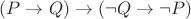$(P\to Q)\to(\neg Q\to \neg P)$
