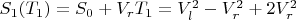 $S_1(T_1)=S_0+V_r T_1=V_l^2-V_r^2+2V_r^2$