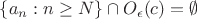$\{a_n : n \ge N \} \cap O_\epsilon(c) = \emptyset $