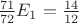 $\frac{71}{72}E_{1} = \frac{14}{12}$