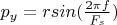$p_y=rsin(\frac{2\pi f}{F_s})$