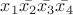 $x_1\bar{x_2}\bar{x_3}\bar{x_4}$ $x_1\bar{x_2}\bar{x_3}\bar{x_4}$
