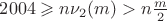 $2004\geqslant n\nu _2(m)>n\frac m2$