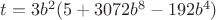 $t=3b^2(5+3072b^8-192b^4)$
