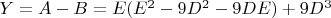 $Y = A - B = E (E^2 - 9 D^2 - 9 D E) + 9 D^3$