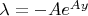 $\lambda = - Ae^{Ay}$