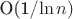 O(1/$\ln n)$