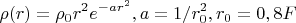 $$\rho(r)=\rho _0 r^2 e^{-ar^2}, a=1/r_0^2, r_0=0,8 F$$