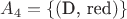 $A_4 = \{(\text{D, red})\}$