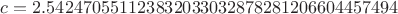 $c=2.542470551123832033032878281206604457494$