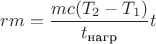 $rm=\dfrac{mc(T_2-T_1)}{t_{\text{нагр}}}t$