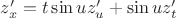 $z^{\prime}_{x}=t \sin u z^{\prime}_{u}+\sin u z^{\prime}_{t}$
