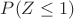 $P(Z\le 1)$