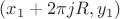$(x_1+2\pi jR,y_1)$