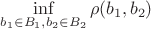 $\inf\limits_{b_1\in B_1, b_2 \in B_2} \rho (b_1,b_2)$