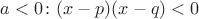 $a<0\colon (x-p)(x-q)<0$