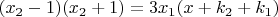 $(x_2-1)(x_2+1)=3x_1(x+k_2+k_1)$