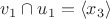 $v_1\cap u_1 =\langle x_3 \rangle $