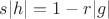 $s|h|=1-r|g|$