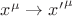 $x^\mu\rightarrow {x'}^\mu$