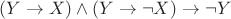 $(Y\to X)\wedge(Y\to\neg X)\to\neg Y$