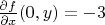 $\frac{\partial f}{\partial x}(0,y)=-3$