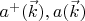 $a^+(\vec{k}), a(\vec{k})$