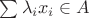 $\sum \lambda_i x_i \in A$