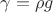 $\gamma = \rho g$