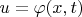$u = \varphi(x, t)$