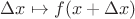 $\Delta x\mapsto f(x + \Delta x)$