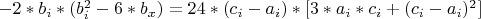 $-2*b_i*(b_i^2-6*b_x)=24*(c_i-a_i)*[3*a_i*c_i+(c_i-a_i)^2]$