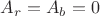 $A_r=A_b=0$ $A_r=A_b=0$
