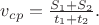 $v_{cp}=\frac{S_1+S_2}{t_1+t_2}.$