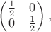 $$\begin{pmatrix}\tfrac{1}{2}&0\\0&\tfrac{1}{2}\end{pmatrix},$$