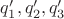 $q_1', q_2', q_3'$