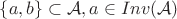 $\{a, b\}\subset \mathcal A, a\in Inv(\mathcal A)$