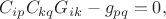 $C_{ip}C_{kq}G_{ik} - g_{pq}=0,$