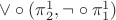 ${\vee}\circ(\pi^1_2,{\neg}\circ\pi^1_1)$