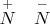 $\overset{+}{N} \quad \overset{-}{N}$
