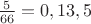 $\frac{5}{66}=0,13,5$ $\frac{5}{66}=0,13,5$