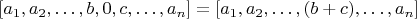 $[a_1,a_2,&hellip;,b,0,c,&hellip;,a_n ]=[a_1,a_2,&hellip;,(b+c),&hellip;,a_n]$