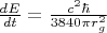 $\frac{dE}{dt}=\frac{c^{2}\hbar}{3840\pi r_{g}^2}$